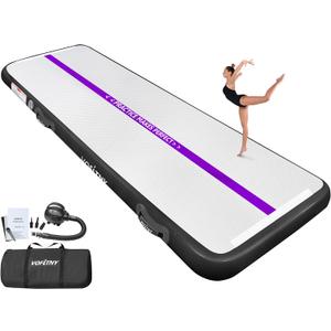 VOFiTNY All Purpose Gymnastics Mat 6.6/10/13/16/20 ft Sturdy Inflatable Tumble Track for Home/Gym (Purple/Black)