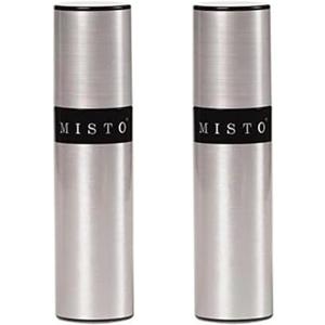 Misto Aluminum Oil Sprayer, Set of 2, Versatile Refillable Aerosol Sprayers for Olive Oil, Vinegar, Lemon Juice, Dressings, and More, Ideal for Cooking, BBQ, and Air Fryers