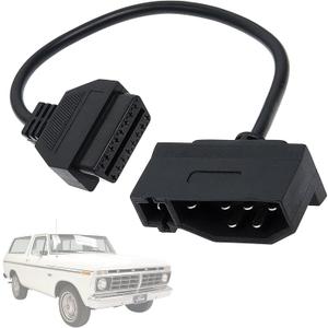 OBD1 to OBD2 Adapter for Ford 7 Pin to 16 Pin Connector Black OBD Adapter Cable Repair Diagnostic Tool Replacement Connector for Code Readers & Scan Tools Compatible with Most Ford EFI Vehicles