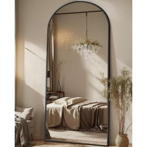 Antok Full Length Mirror, 71"x28" Arched Floor Mirror, Mirror Full Length with Stand, Wall Mounted Mirrors for Living Room Bedroom, Black