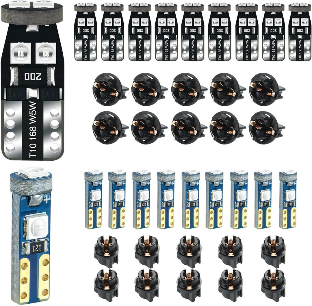 Green T5 PC74 PC37 PC118 T10 PC168 PC175 PC194 PC194G PC195 PC160 PC161 Instrument Cluster Light LED Bulb Replacement 37 74 73 2723 2721 158 168 194 2825 Dashboard Panel Gauge Indicator Lamp N Socket
