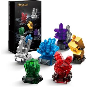 Mineral Building Set for Adults, 564PCS Geology Crystal Collection Kit with 6 Gems Models  Home and Office Decor for Adult, Elegant Desk Dcor & Idea Gift for Men & Women