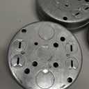 Hicarer 10 Pcs R 4" Round Shallow Electrical Box Pancake Electrical Box Ceiling Fan Box with 1/2" Deep 1/2" Bottom Knockout for Ceiling Fan Wall Lighting Fixture with Retaining Clip Galvanized Steel