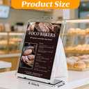 Adjustable Acrylic Sign Holder 8.5"x11", Magnetic Code Sign Menu Stand with Stable Base, Double-Sided Clear Table Paper Display Holder For Office, 8.5"x11" Plastic Stand Up Frames For Store