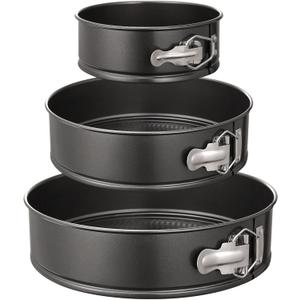 Hiware Springform Pan Set of 3 Non-stick Cheesecake Pan, Leakproof Round Cake Pan Set Includes 3 Pieces 6" 8" 10" Springform Pans
