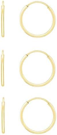 14k Solid Gold Endless Hoop Earrings, 14k Gold Thin Hoop Earrings, Cartilage Earrings, Helix Earring, Nose Hoop, Tragus Earring, 100% Real 14k Gold