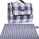 Extra Large Picnic Blanket 80''x 80'' Waterproof Foldable Picnic Mat for Beach, 5-Layer Outdoor Blanket for 6 to 8 Adults, Camping Grass Lawn Park Accessories Couple Park Wedding Registry (Grey)