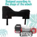 Winch Cover, Heavy Duty Waterproof Universal Winch Protection Cover, Ideal for Electric Winches 8500-13500 lbs, Sunproof UV Resistant Tear Resistant Durable, Indoor/Outdoor (Black)