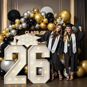 3FT Graduation Numbers 2026, 26 Numbers for Graduation Party Decorations with Yellow Lights