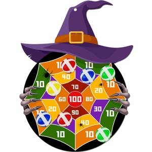 Halloween Dart Board for Kids' Games & Decorations - Witch Hat Party Favor, Indoor/Outdoor Party Games & Treats