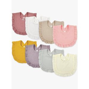 EllieHouse Baby Bibs for Girls Boys 8 Pack Muslin Drooling Teething Drool Teeth Bibs Muslin Cotton