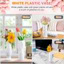 Thyle 20 Pcs Plastic Vase for Flowers White Bud Plastic Vase Ceramic Look Plastic Vases for Centerpieces Unbreakable Flower Vases Centerpieces for Home Office Table Living Room Decor