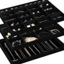 Jewelry Drawer Organizer, Color Black, 3 Pieces
