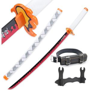 Cold Blade Demon Katana - 41 Inch Anime Replica with Belt and Stand - Durable Sword Perfect for Cosplay - Nichirin Sword with Authentic Design