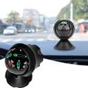 Car Compass Ball with Bottom Stick, Compass for Car Dashboard, Adjustible and Night Vision Car Digital Compass Dashboard for Find Direction, Car Dash Accessories for Boat Car Truck SUV (Black)