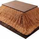 Palette Life Kotatsu Futon Blanket (Cover Only), 3D Pattern Jacquard Boa, 74.8 x 94.5 inches (190 x 240 cm), Rectangular Caramel, Rectangle