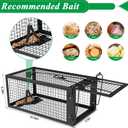 2 Packs Humane Rat Trap Outdoor Mouse Traps Indoor Use, Rodent Chipmunk Traps for Small Live Animal Catch and Release - Black