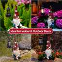 Pohabery Gnomes Outdoor Statue with Solar Lights,Solar Garden Gnomes Decorations for Yard Patio Outside Gnome Garden Decor, Gnomes Gifts for Women Mom