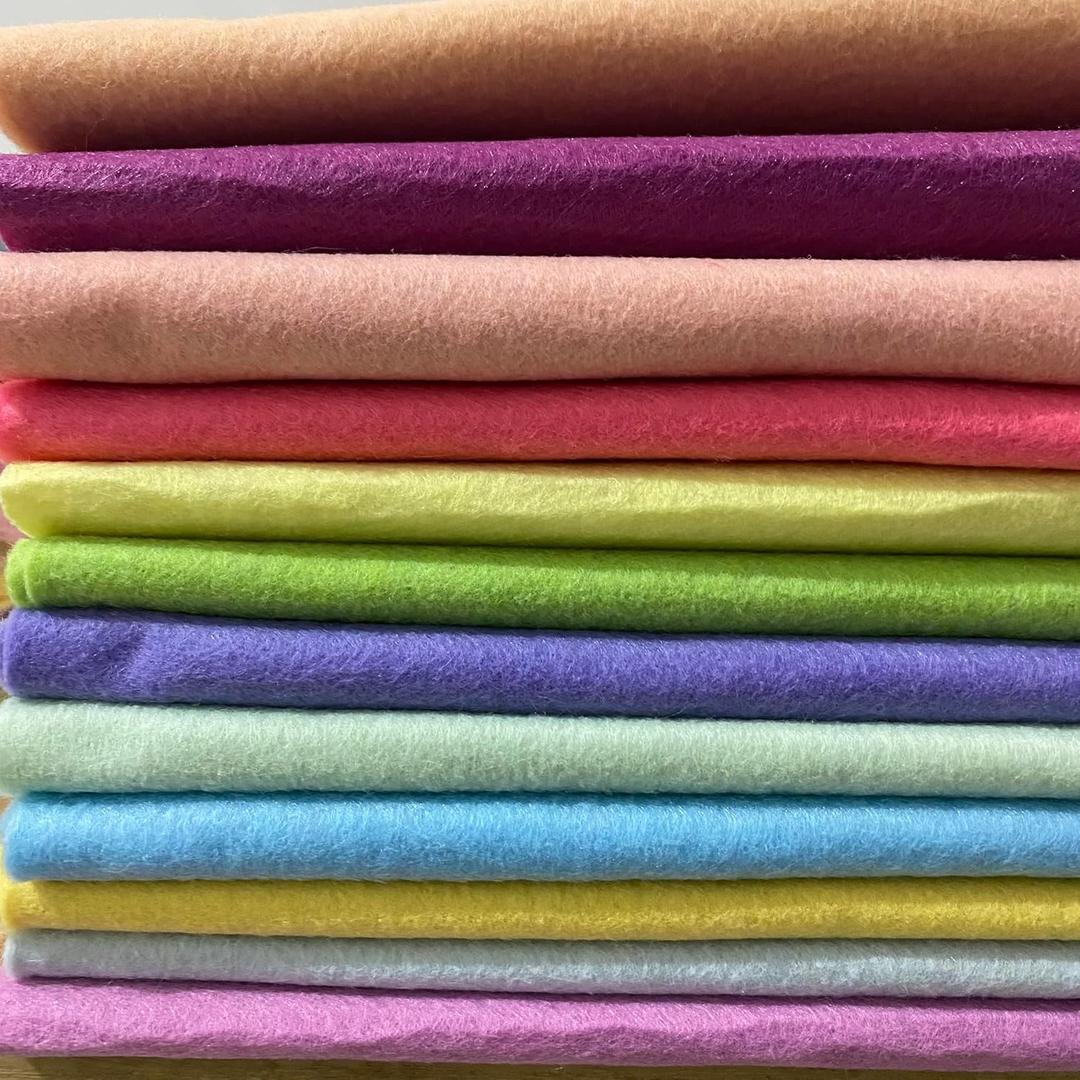 12pcs 8"x35" 1.4mm Thick Soft Felt Fabric Sheet 12 Colors Felt Pack for DIY Craft Sewing Squares Nonwoven Patchwork (Pink)