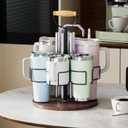 VERIFOST Water Bottle Organizer Compatible for Stanley 40 oz Tumbler with Handle, Rotatable Cup Holder Compatible for Stanley Cup with Straw Organizer, Height Adjustable Tumbler Storage Organizer