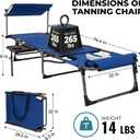 FUNDANGO 4 in 1 Tanning Chair with Face Hole & Canopy, Blue