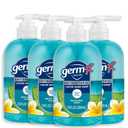 GermX Antibacterial Hand Soap, 12 Oz (Pack 4), Moisturizing Liquid Hand Wash for Kitchen or Bathroom, pH Balanced & Dermatologist Tested, White Tea & Eucalyptus Scent, Pump Bottle