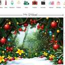2 x Christmas Backdrop for Photography Cartoon Green Forest Pine Snow Xmas Party Banner Kid Christmas Party Decoration Photo Booth Props (7X5FT)