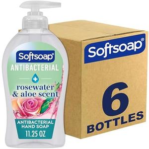 Softsoap Antibacterial Liquid Hand Soap, Sensitive Rosewater and Aloe scent Hand Soap, 11.25 Fl Oz (Pack of 6) Softsoap Antibacterial Liquid Hand Soap, Sensitive Rosewater and Aloe scent Hand Soap, 11.25 Fl Oz (Pack of 6)