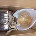 R FLORY 2 Pack Qtip Holder Apothecary Jars with Lids Glass Q Tip Holder for Bathroom Set Decorative Jars Crystal Bowl Jar Organizer for Cotton Swabs, Balls, Pads, Floss Picks (Amber,10+24oz)