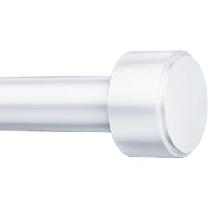 Curtain Rods for Windows 32-120 Inch, 1 Inch Adjustable White Curtain Rod Set with Brackets, Easy Install