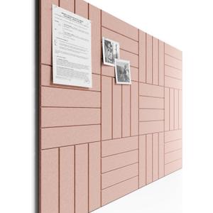 Bumusty Large Cork Board 47"x35" Alternative  12 Pack Felt Wall Tiles with 70 Safe Removable Adhesive Tabs, 30 Pushpins, Cork Boards for Walls Pin Board Bulletin Board Office Decor (Pink)
