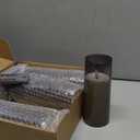 Flameless LED Candles with Timer 5 Pc Flickering Flameless Candles for Romantic Ambiance and Home Decoration Stable Acrylic Shell,with Embedded Star StringBattery Operated CandlesGrey