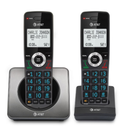 AT&T GL21012 DECT 6.0 2Handset Cordless Phone with Call Block & Caller ID  FullDuplex Handset Speakerphone, 2" White Backlit Display, Lighted Keypad, Graphite & Black