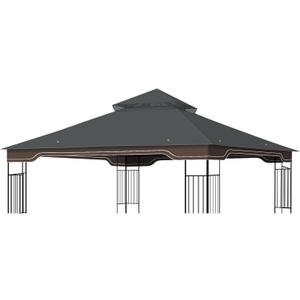 Replacement Gazebo Canopy, 10 x 12 FT Durable Outdoor Roof Cover  Fits Regency II Patio Gazebo L-GZ798PST, A101004104, A101004105 (Dark Gray)