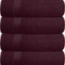BELZZI Home Ultra Soft 4 Pack Oversized Bath Towel Set 27x54, Cotton Compact Bath Towels, Highly Absorbant Eco-Friendly Quickdry & Lightweight Towel, Ideal for Gym Travel Camp Pool - Burgundy