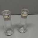 VITVITI Glass Mouthwash Dispenser for Bathroom, 8.8OZ Mouth Wash Container Bottle with Lid Cup, Small Clear Refillable Mouthwash Dispenser Decanter for Countertop, Set of 2