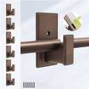 No Drilling Curtain Rod Brackets:Self Adhesive Curtain Rod Holders for Rod 5/8" No Nail,Easy Peel and Stick Curtain Rod Hooks No Drill for Bathroom, Livingroom, Kitchen,Dorm,Door(Bronze,6PCS)