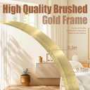56"x20" Arched Full Length Mirror with Stand, Gold Floor Mirror, Full Body Dressing Mirror, Over The Door & Wall Mounted, Tempered Glass Safety Mirror for Bedroom, Living Room, Entryway