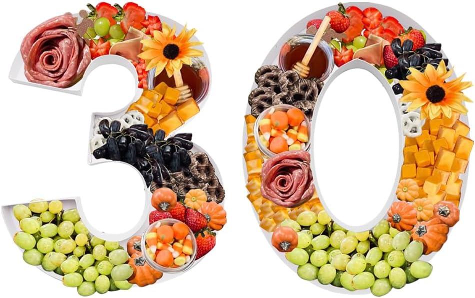 12" Fillable Cardboard Number Shaped Gift Grazing Charcuterie Board Paper Container (30)