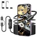 Dual Lens Endoscope Camera with Light, 1920P HD Borescope with 8 Adjustable LED Lights, Borescope with 16.4ft Semi-Rigid Snake Camera with Light, 7.9mm IP67 Waterproof Endoscope for iOS and Android