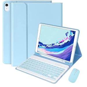 Galaxy Tab S8/ Tab S7 Case with Keyboard and Mouse 11 inch, Detachable Magnetic Keyboard + Mouse+Slim Cover with S Pen Holder for Model SM-X700/ X706/ T870/ T875/ T878 Tablet (Sky Blue)