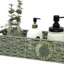 Toilet Paper Basket for Tank Top Bathroom Organizer - Green