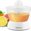Elite Gourmet ETS-411 BPA-Free 30-Watt Electric Citrus Juicer Extractor: Compact Large Volume Pulp Control Oranges, Lemons, Limes, Grapefruits with Easy Pour Spout, 16 oz, White