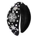boderier Christmas Headbands for Women Silver Rhinestone Snowflake Headband Crystal Wide Knotted Headband Xmas Holiday Hair Accessories Gifts (Silver Rhinestone Snowflake)