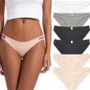 Jo & Bette String Bikini Underwear for Women - Bikini Panties - Cotton Underwear Tango Hipster Soft Sexy 6 Pack (5, Neutrals)