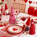Kathfly 3 Pcs Valentines Tree Table Decor Artificial Cone Trees Decoration with Heart Decor Red Pink White Valentine's Day Table Centerpiece for Galentines Day Gifts Anniversary Home Tiered Tray