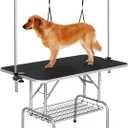 36" Professional Dog Pet Grooming Table Adjustable Heavy Duty Portable w/Arm & Noose & Mesh Tray (Black)