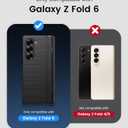 BXYJY for Samsung Galaxy Z Fold 6 Case with Kickstand & Front Screen Protector & Hinge Protection, Slim Fit Rugged Hard 360 Full Body Cover Protective Phone Case for Samsung Z Fold 6 5g 2024, Black