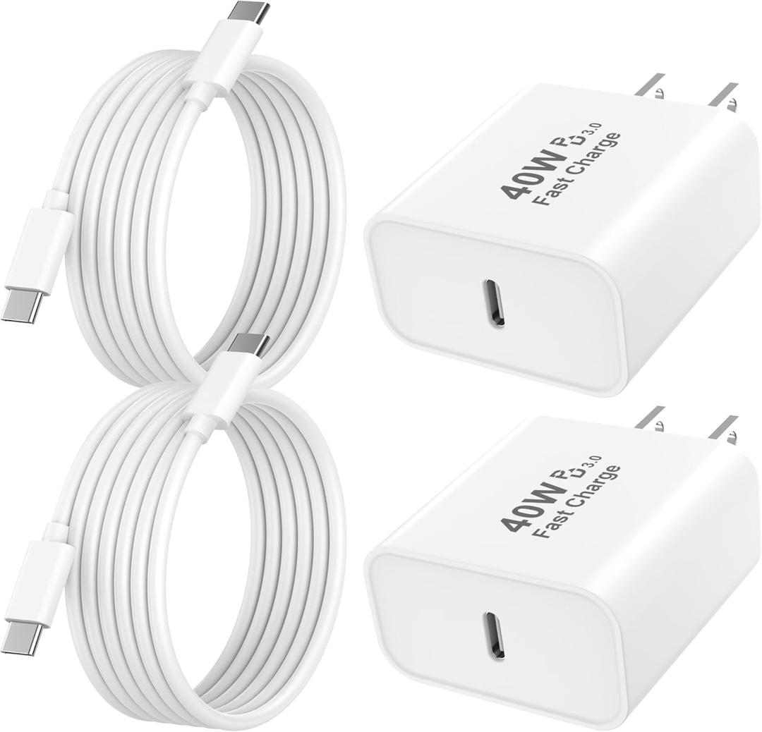 [Apple MFi Certified] iPhone 17 Charger Fast Charging, 2 Pack 40W iPhone Charger USB C Block with 6FT Type C Charging Cable Cord Compatible for iPhone 17/Air/17 Pro/17 Pro Max/16/15/16 15 Pro Max