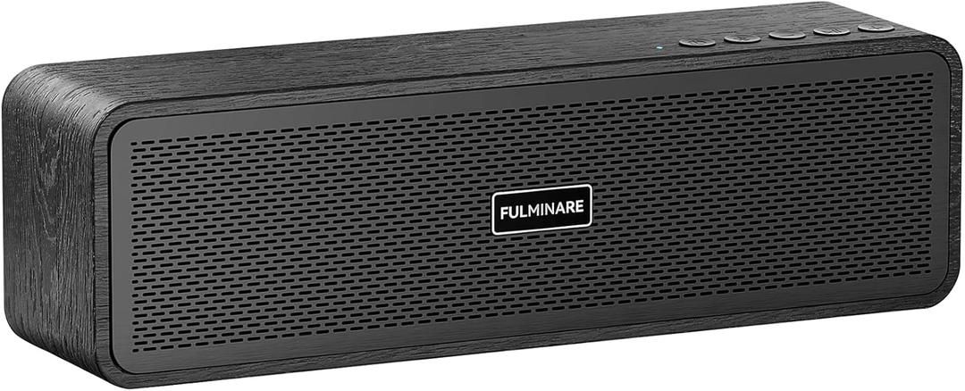 FULMINARE Portable Bluetooth Speaker for Home, Wooden Housing, 50W Deep Bass Stereo Sound, Bluetooth 5.3, 30H Playtime, 4-in-1 Playback, IPX5 Waterproof for Indoor & Outdoor Use
